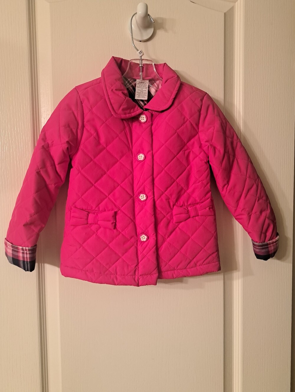 Gymboree Bright Pink Quilted Button Jacket Size 3 Years